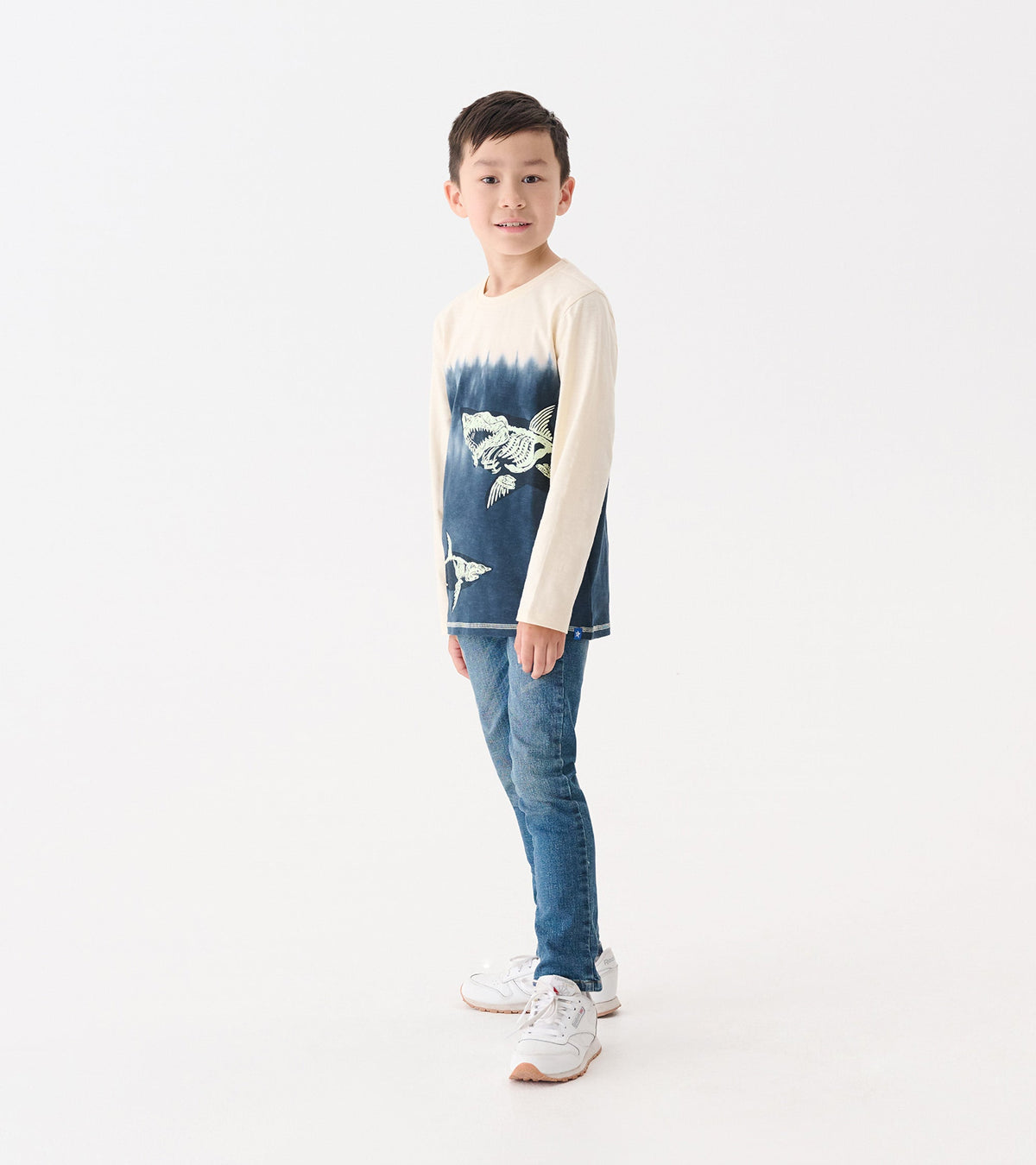 Boys Shark Bones Glow in the Dark Long Sleeve Graphic Tee - Hatley Boys