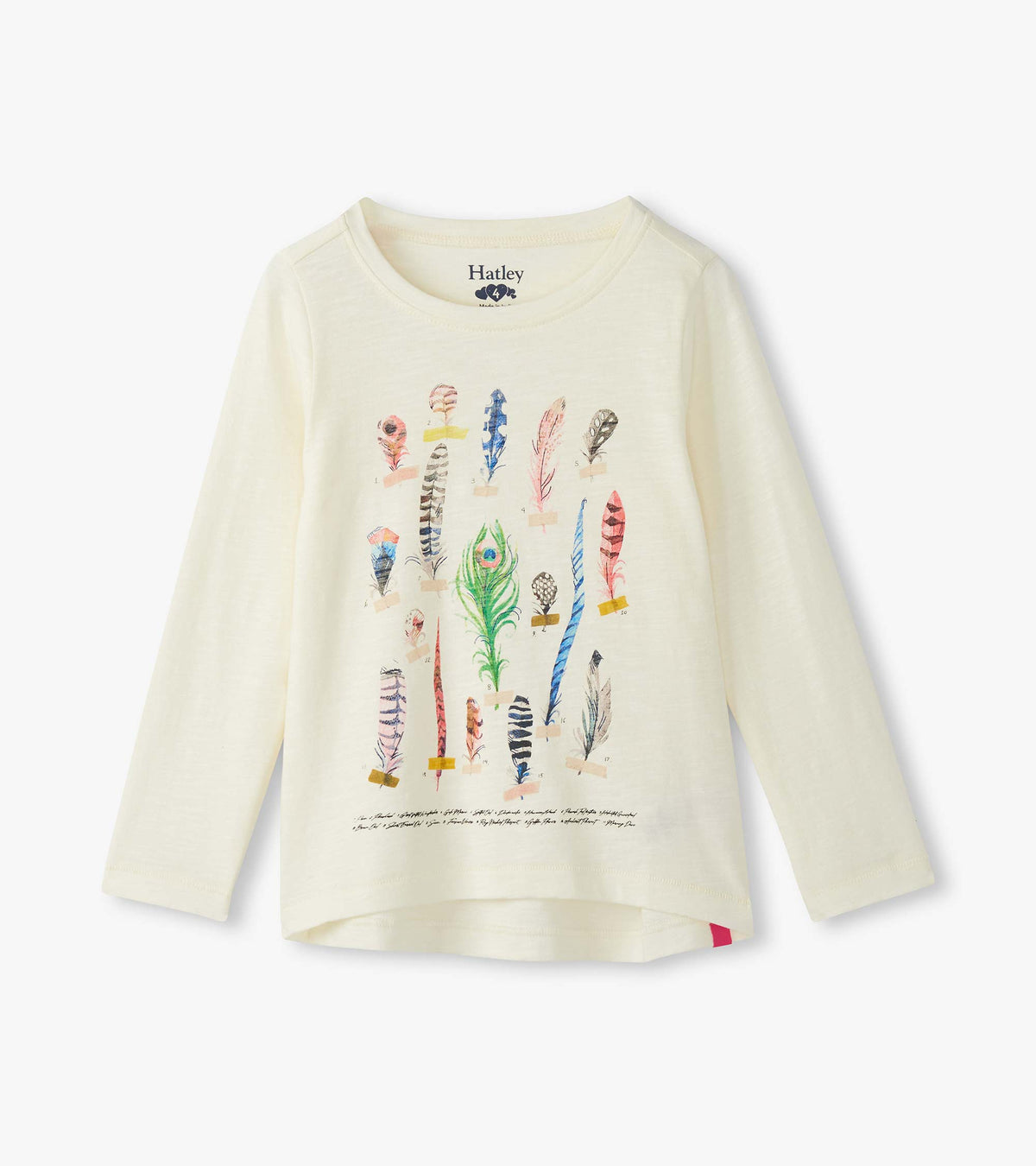 Girls Feathers Long Sleeve Graphic Tee - Hatley Girls