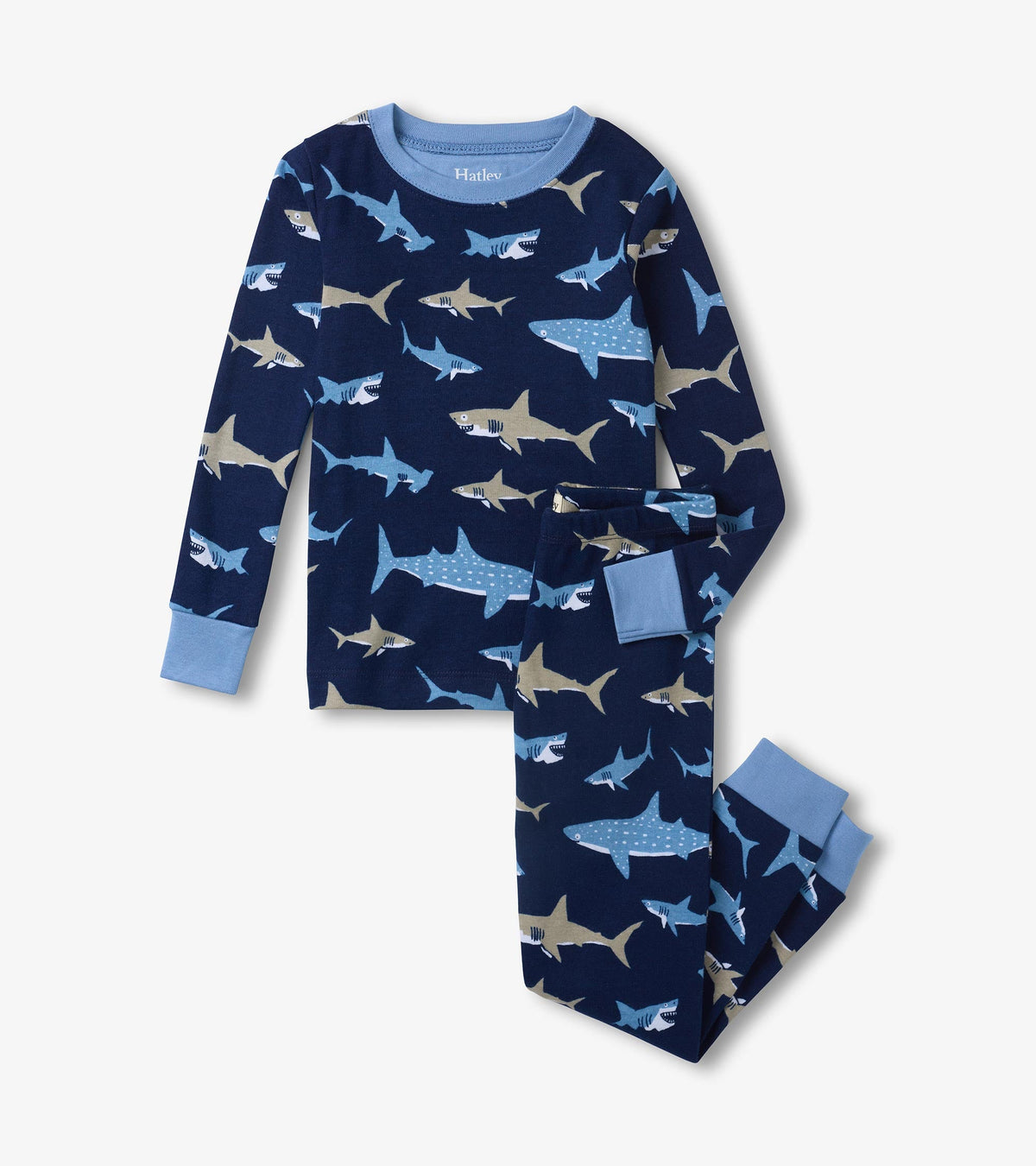 Boys Shark Frenzy Long Sleeve Pajama Set - Hatley Boys