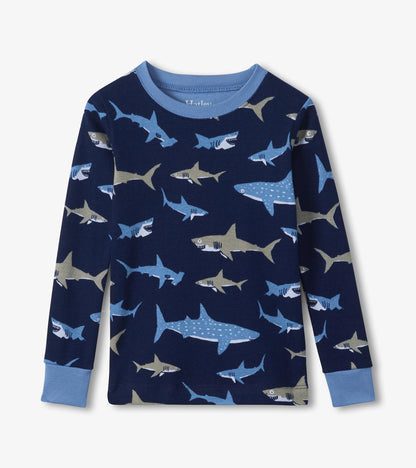 Boys Shark Frenzy Long Sleeve Pajama Set - Hatley Boys