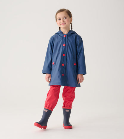 Kids Navy & Red Matte Rain Boots - Hatley Boys|Girls