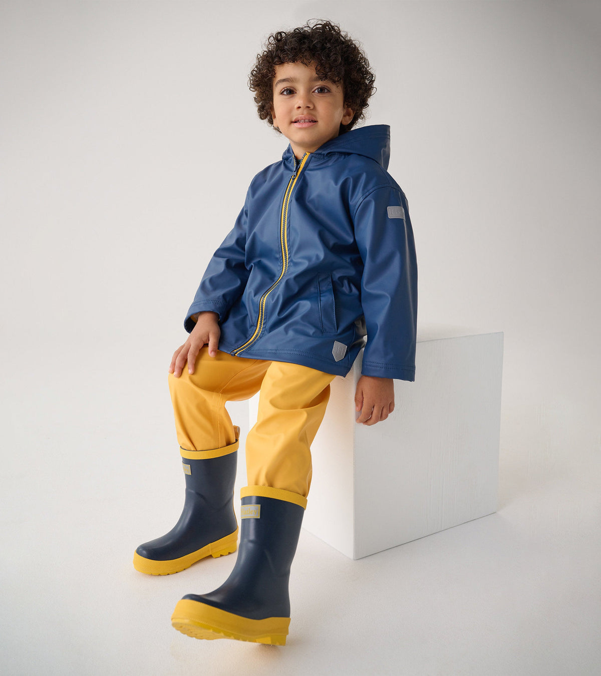 Kids Navy & Yellow Matte Rain Boots - Hatley Girls|Boys