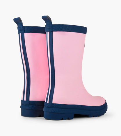 Kids Pink & Navy Matte Rain Boots - Hatley Girls