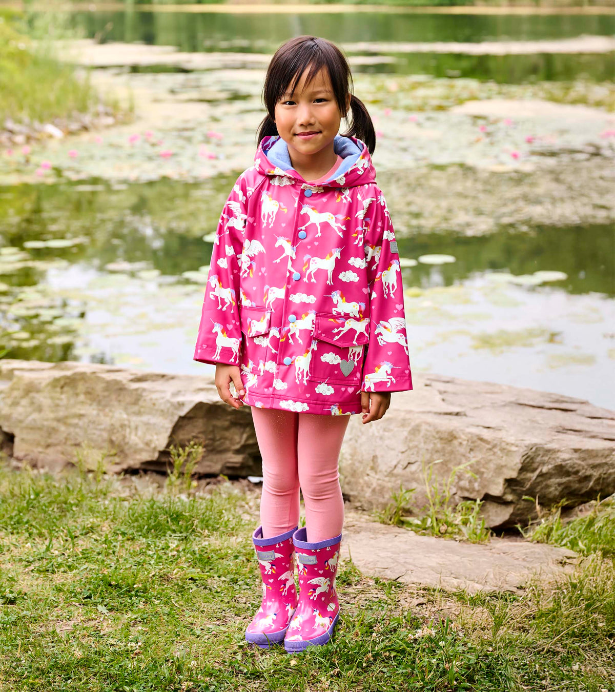 Rainbow Unicorns Raincoat - Hatley Girls