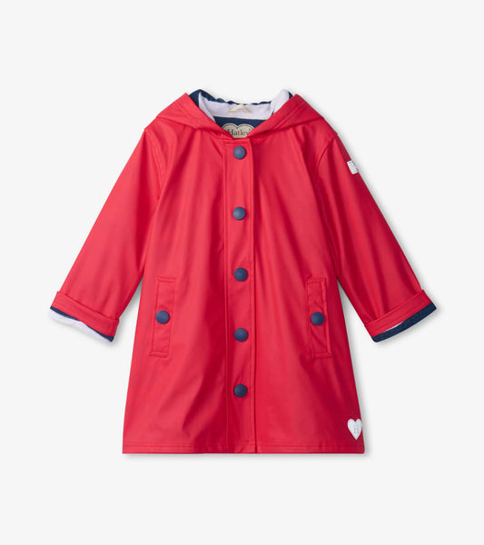 Kids Red & Navy Button-Up Rain Jacket - Hatley Girls|Boys