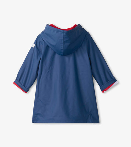 Kids Navy & Red Button-Up Rain Jacket - Hatley Girls|Boys