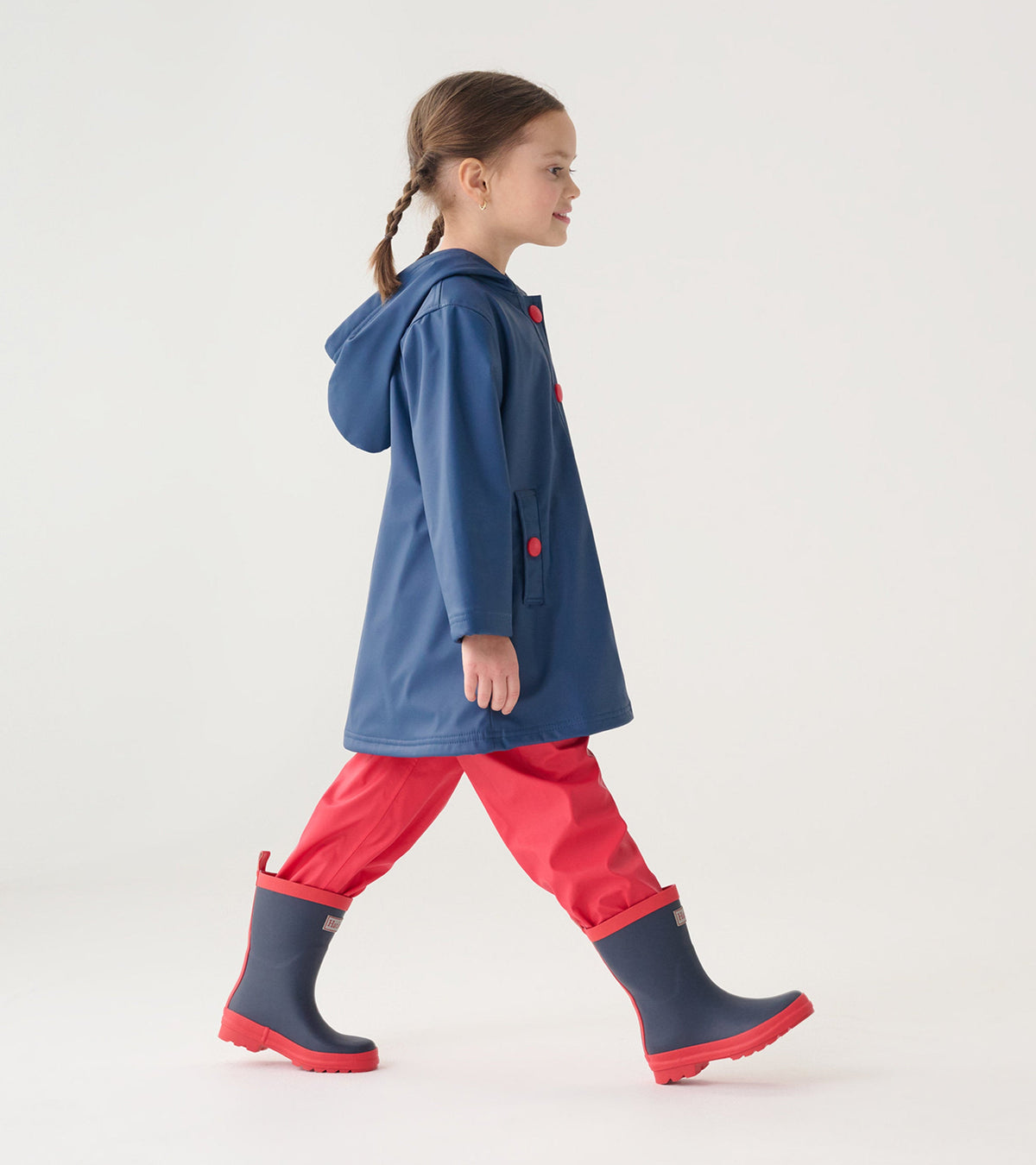 Kids Navy & Red Button-Up Rain Jacket - Hatley Girls|Boys