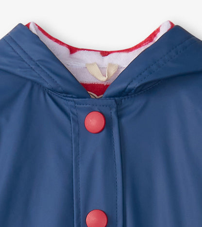 Kids Navy & Red Button-Up Rain Jacket - Hatley Girls|Boys