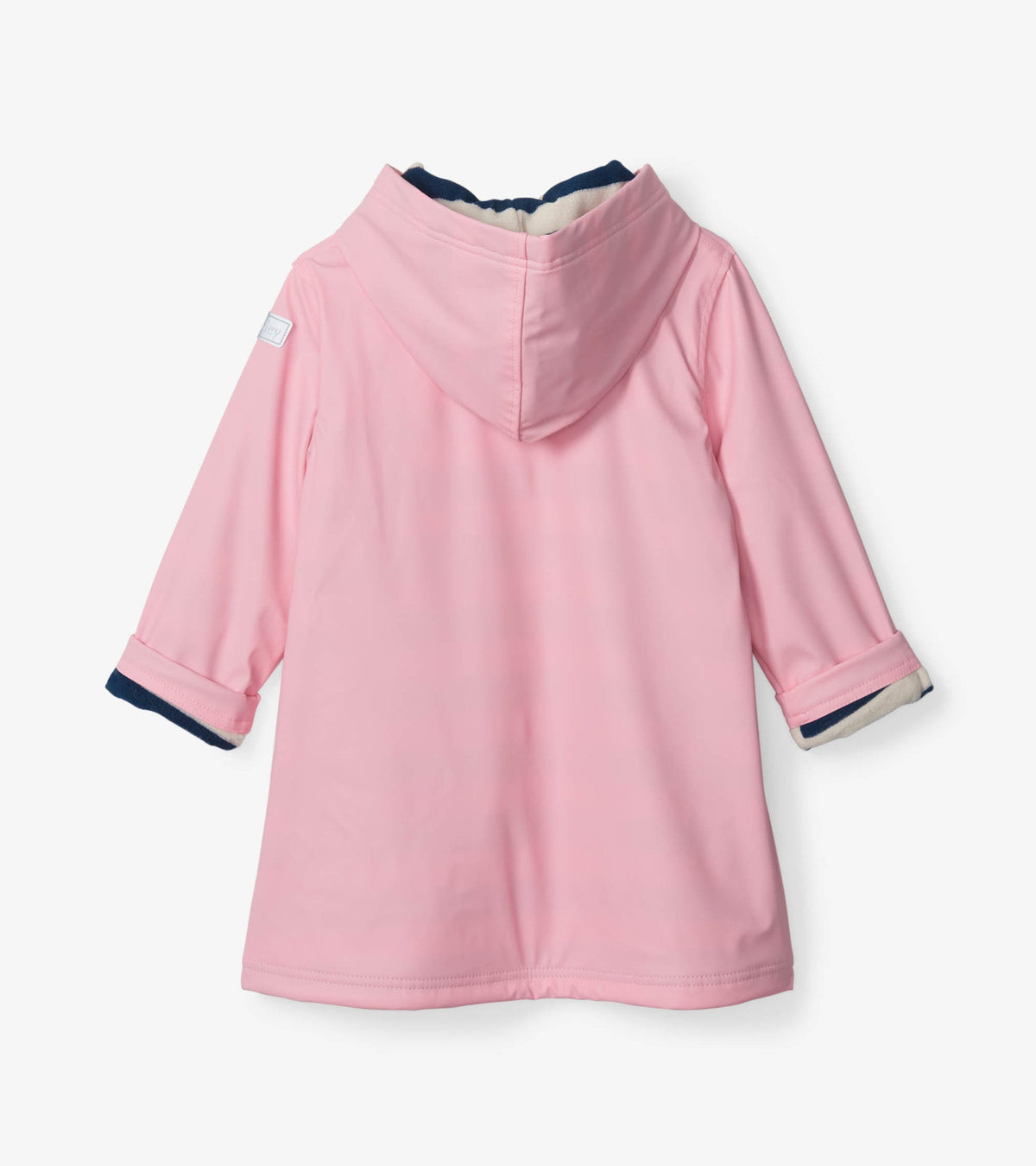 Girls Pink & Navy Button-Up Rain Jacket - Hatley Girls
