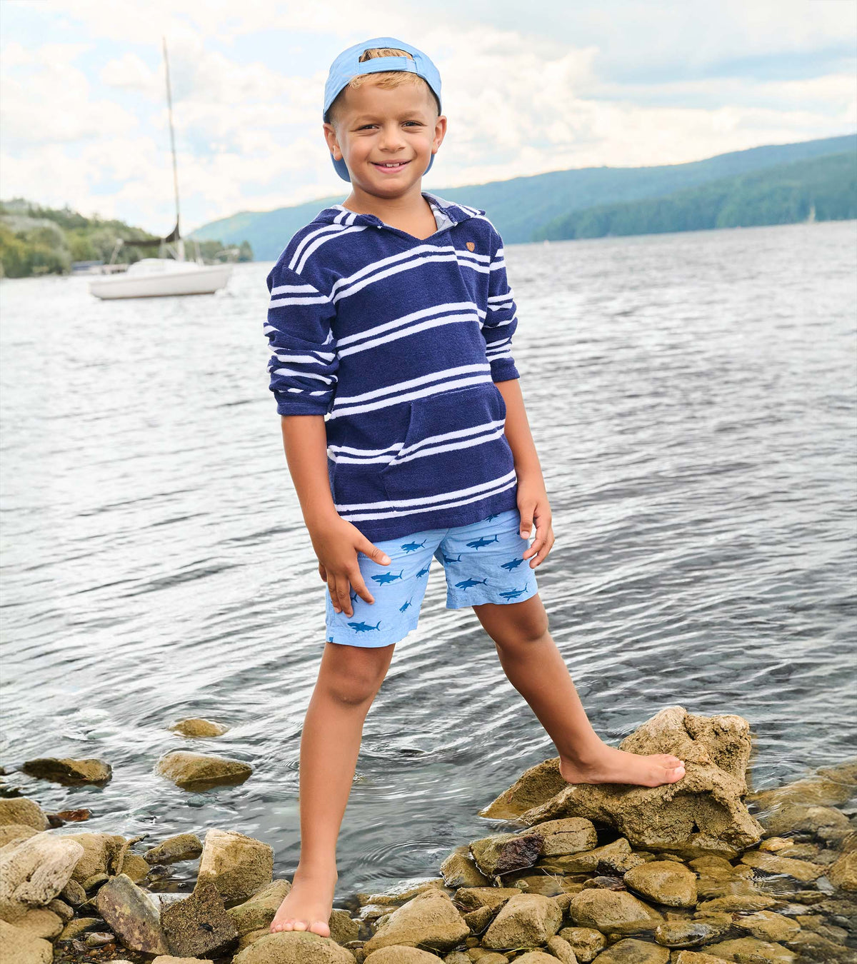 Boys Sharks Oxford Woven Shorts - Hatley Boys