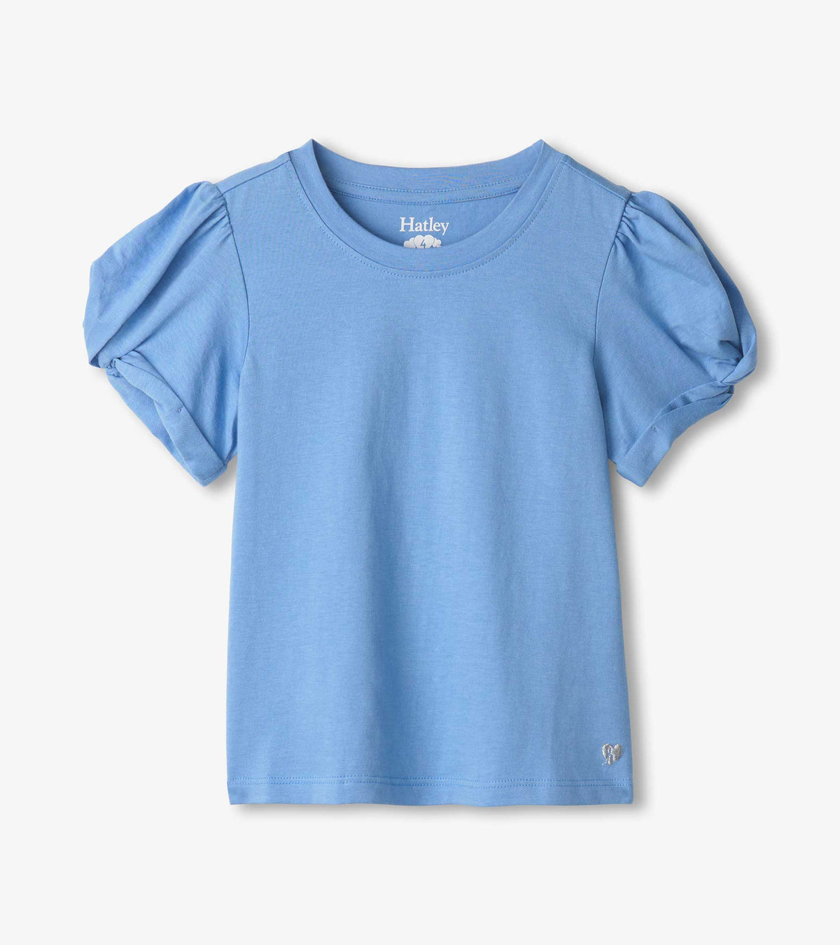 Girls Cornflower Blue Twisted Sleeve Tee - Hatley Girls