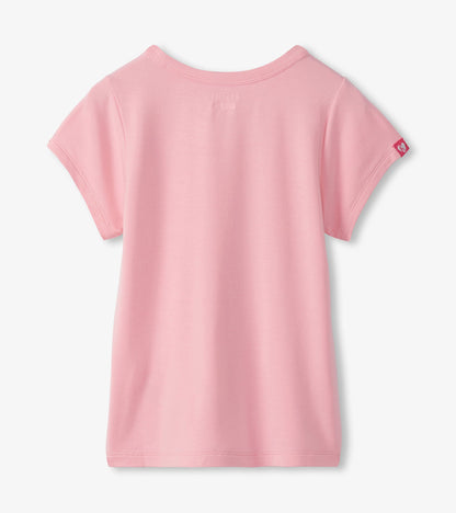 Girls Candy Pink Pocket T-Shirt - Hatley Girls