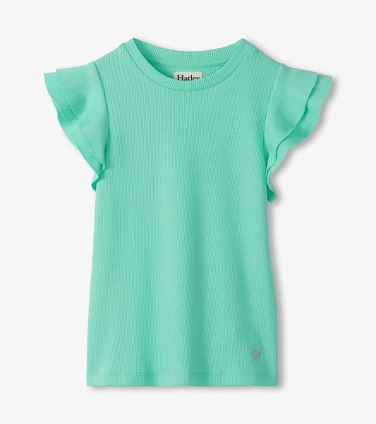 Girls Opal Ruffle Sleeve Tank - Hatley Girls