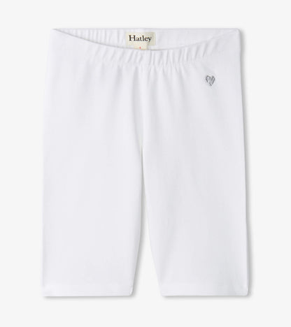 Girls White Bike Shorts - Hatley Girls