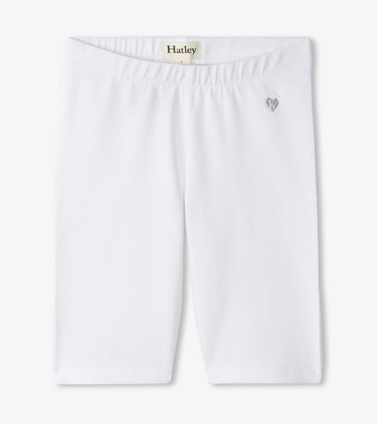 Girls White Bike Shorts - Hatley Girls