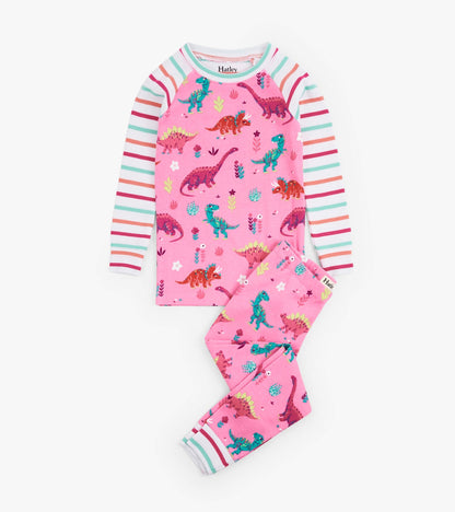 Girls Darling Dinos Cotton Raglan Pajama Set - Hatley Girls