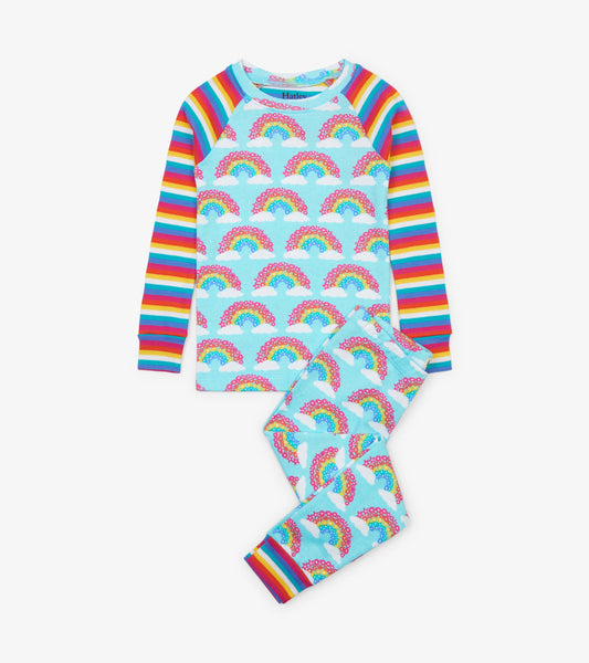 Magical Rainbows Organic Cotton Raglan Pajama Set - Hatley Girls