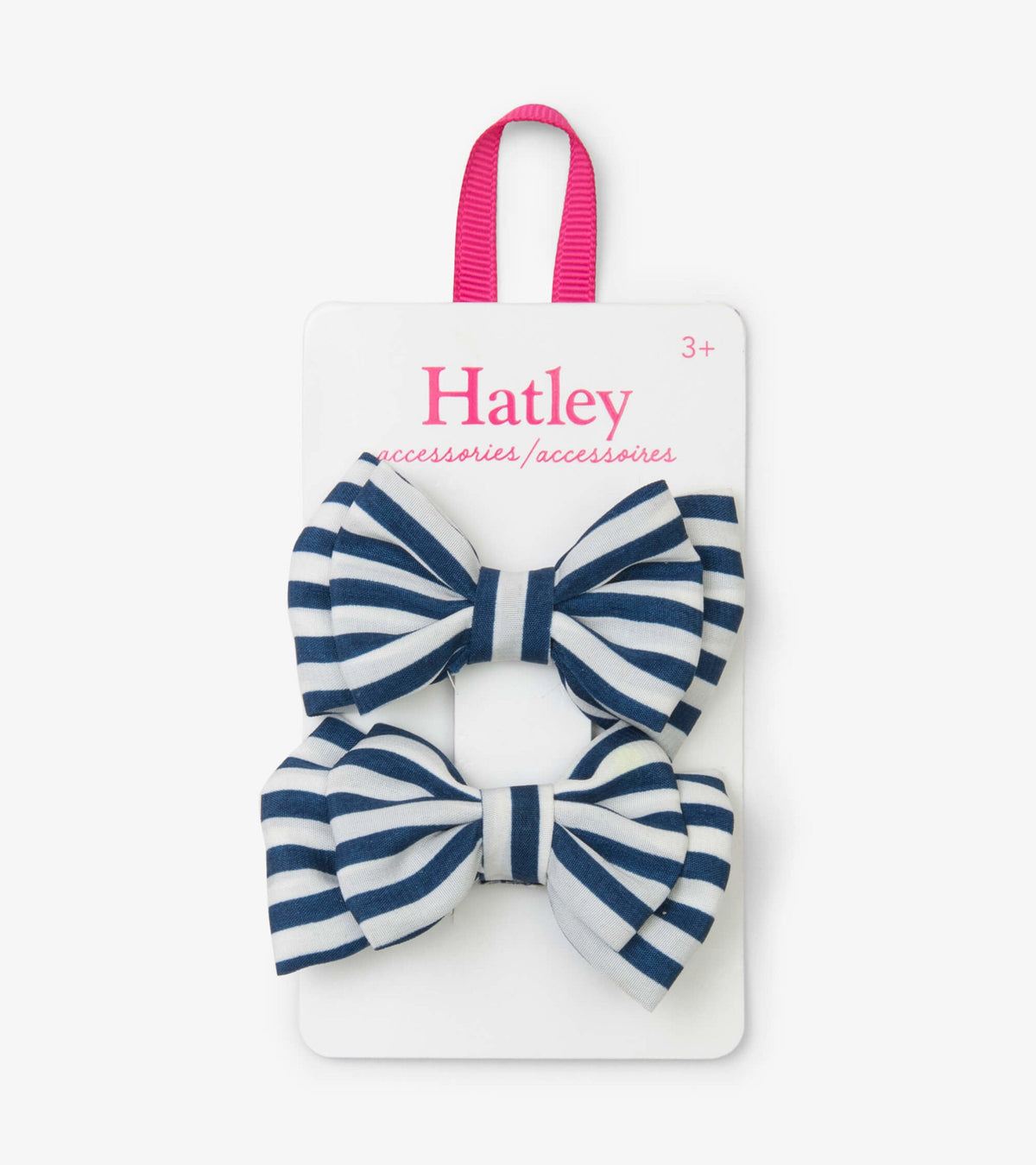 Navy Stripe Bows Hair Clips - Hatley Girls