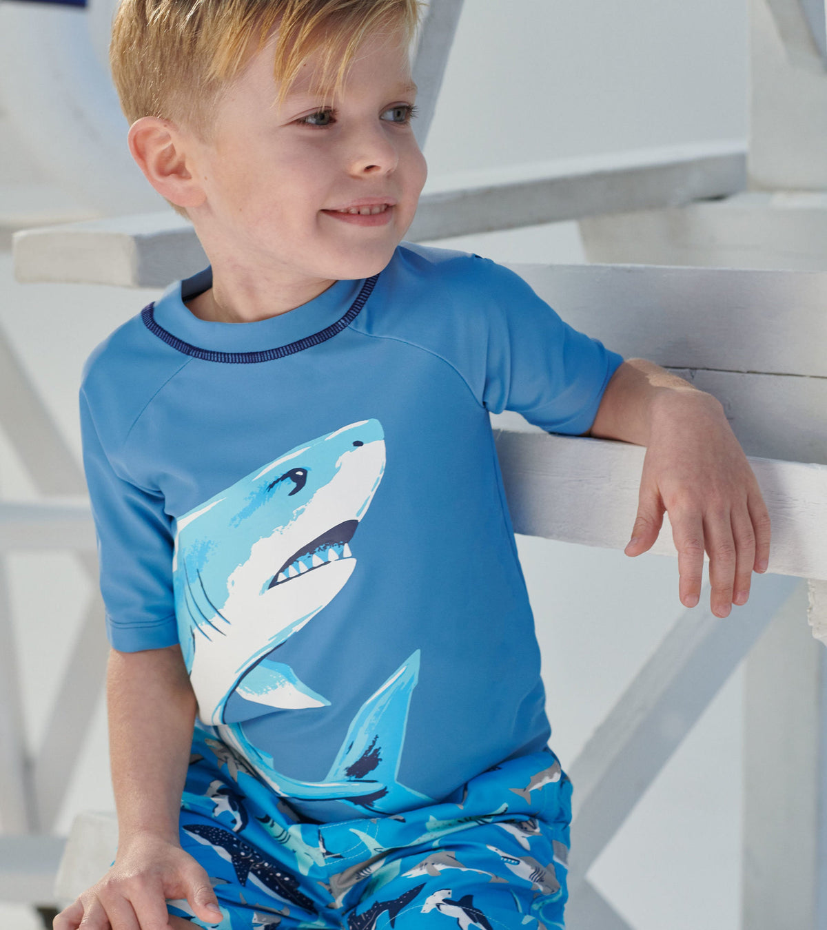 Deep Sea Shark Short Sleeve Rashguard - Hatley Boys