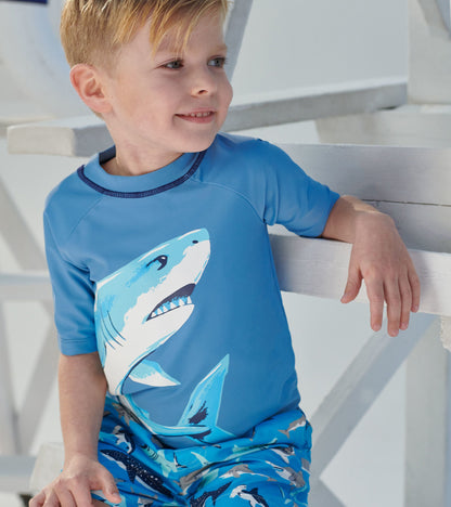 Deep Sea Shark Short Sleeve Rashguard - Hatley Boys