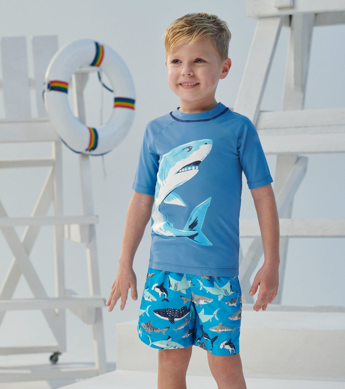 Deep Sea Shark Short Sleeve Rashguard - Hatley Boys