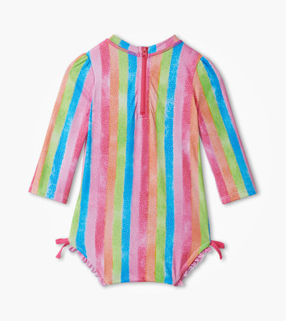 Baby Girls Rainbow Stripes Rashguard Swimsuit - Hatley Baby & Toddler