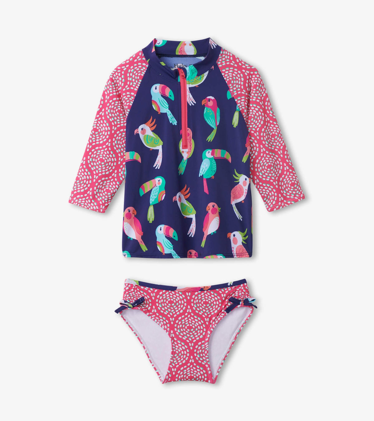 Girls Navy Tropical Birds Rashguard Set - Hatley Girls