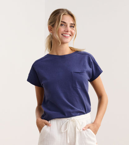 Slouchy Pocket Tee - Patriot Blue - Hatley Women