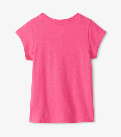 Girls Chiffon Heart Tie Front T-Shirt - Hatley Girls