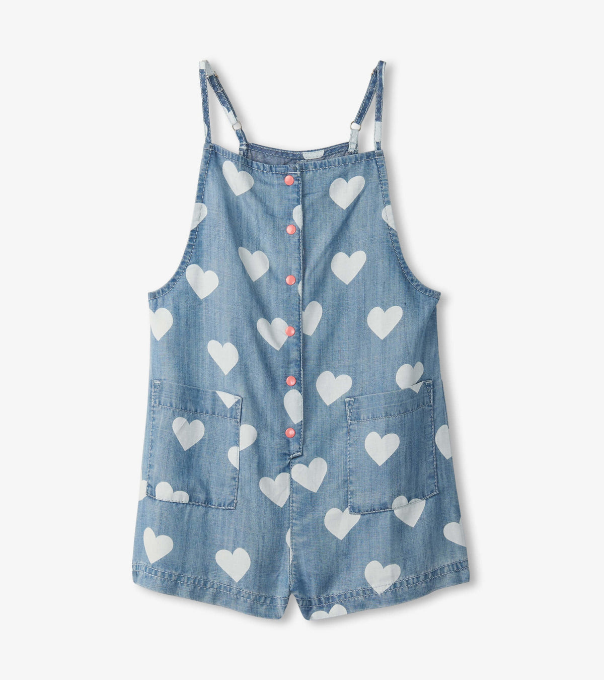 Girls Hearts Slouchy Overalls - Hatley Girls