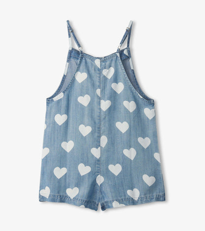 Girls Hearts Slouchy Overalls - Hatley Girls