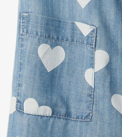 Girls Hearts Slouchy Overalls - Hatley Girls