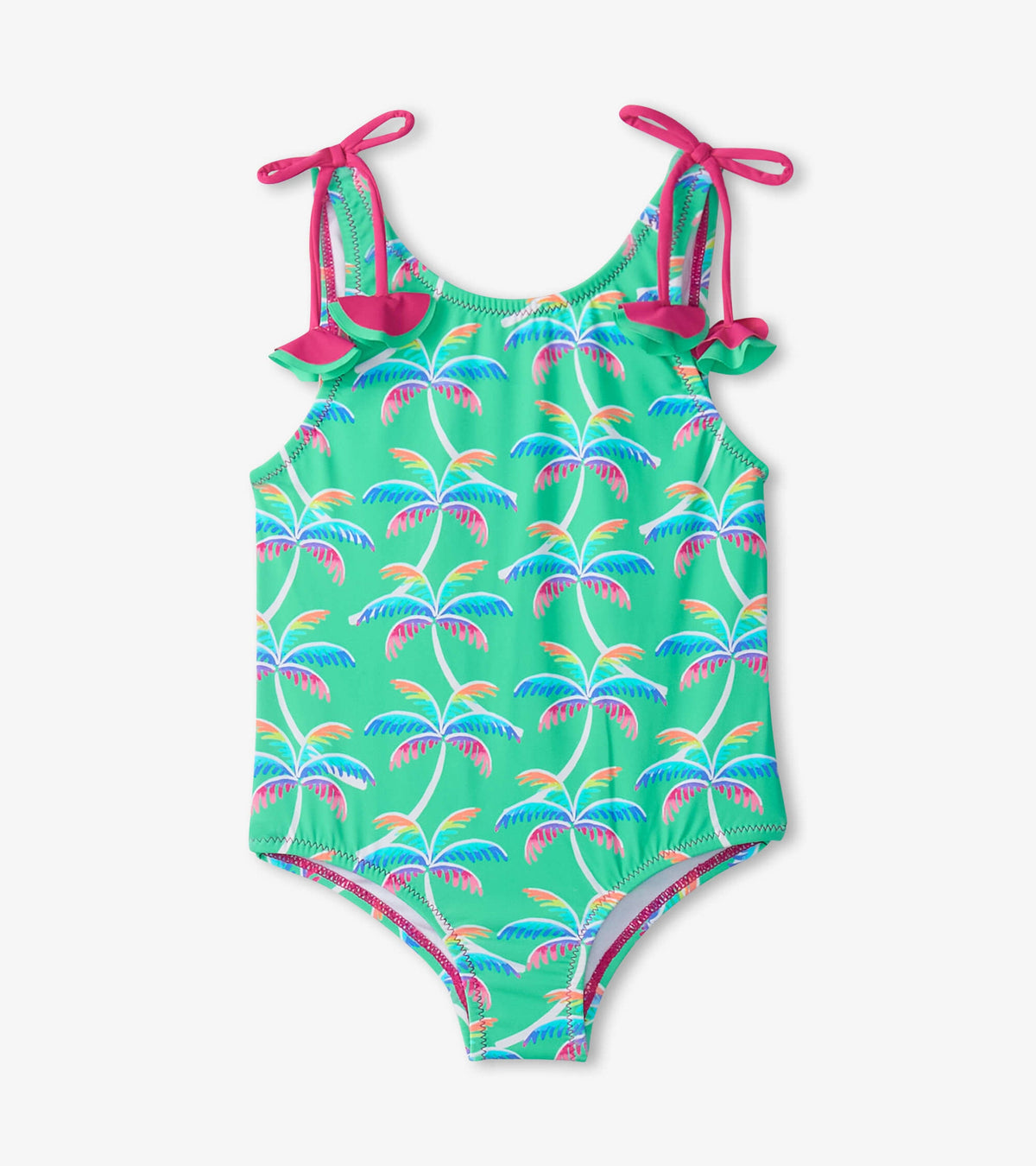 Girls Rainbow Palm Shoulder Shoulder Bow Swimsuit - Hatley Girls