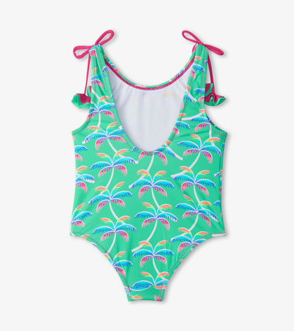 Girls Rainbow Palm Shoulder Shoulder Bow Swimsuit - Hatley Girls