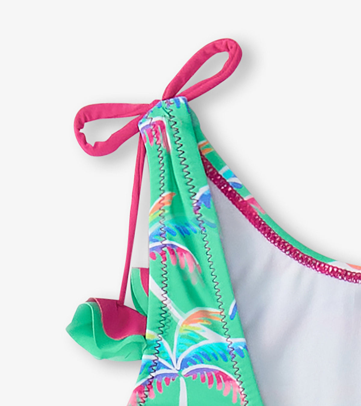 Girls Rainbow Palm Shoulder Shoulder Bow Swimsuit - Hatley Girls