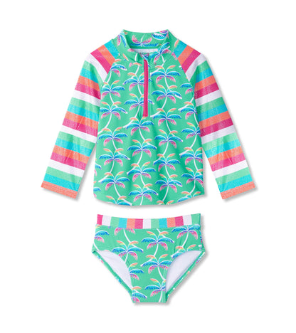 Girls Rainbow Palm Two-Piece Rashguard Set - Hatley Girls