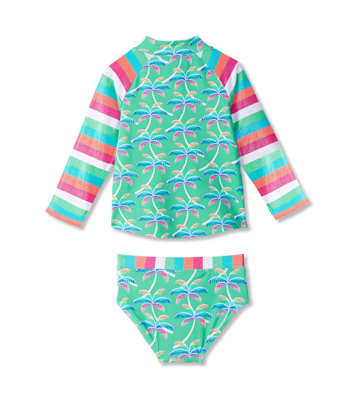 Girls Rainbow Palm Two-Piece Rashguard Set - Hatley Girls