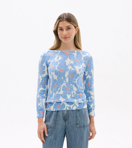 3/4 Sleeve Knit Breton - Textured Poppies - Hatley Women