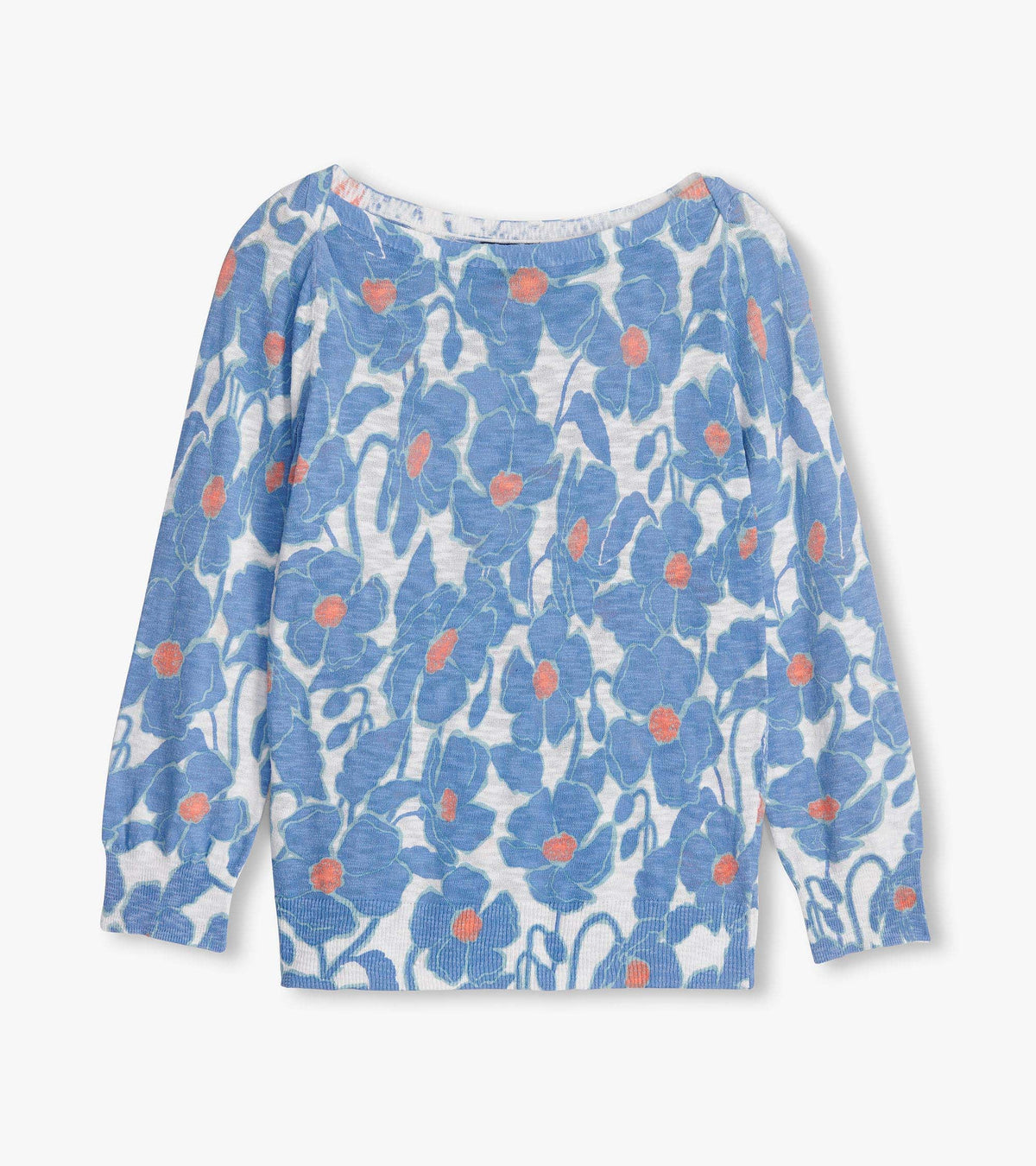 3/4 Sleeve Knit Breton - Textured Poppies - Hatley Women