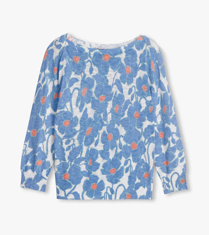 3/4 Sleeve Knit Breton - Textured Poppies - Hatley Women