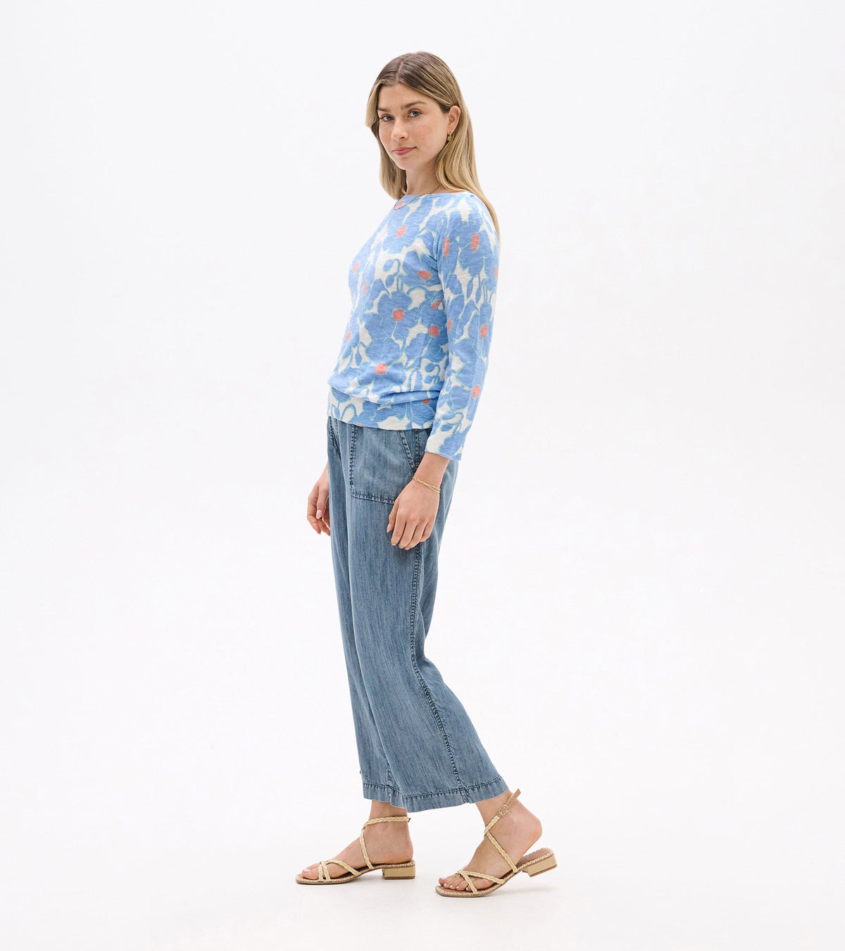 3/4 Sleeve Knit Breton - Textured Poppies - Hatley Women