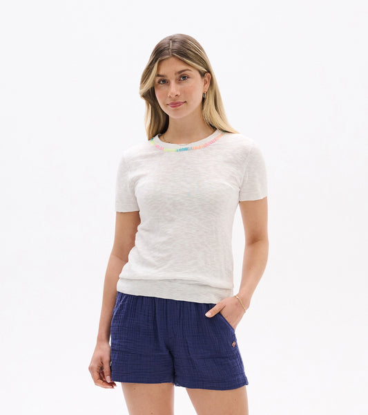 Simone Knit Tee - White - Hatley Women