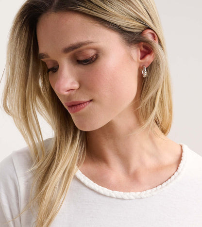 Braided Neck Tee - White - Hatley Women