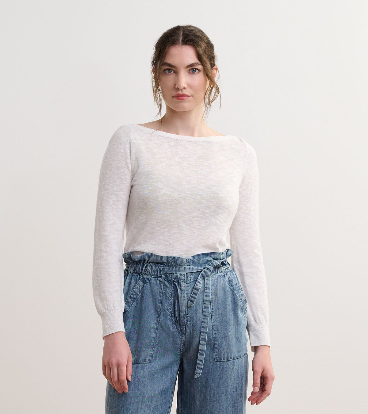 3/4 Sleeve Knit Breton - White - Hatley Women