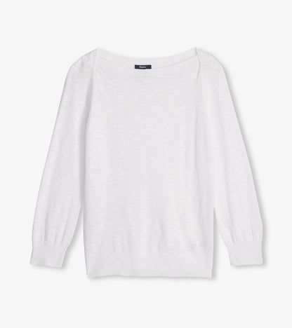 3/4 Sleeve Knit Breton - White - Hatley Women