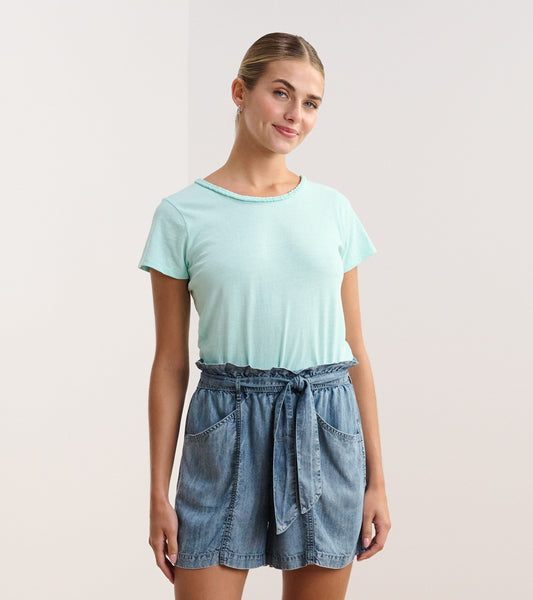 Braided Neck Tee - Aruba Blue - Hatley Women