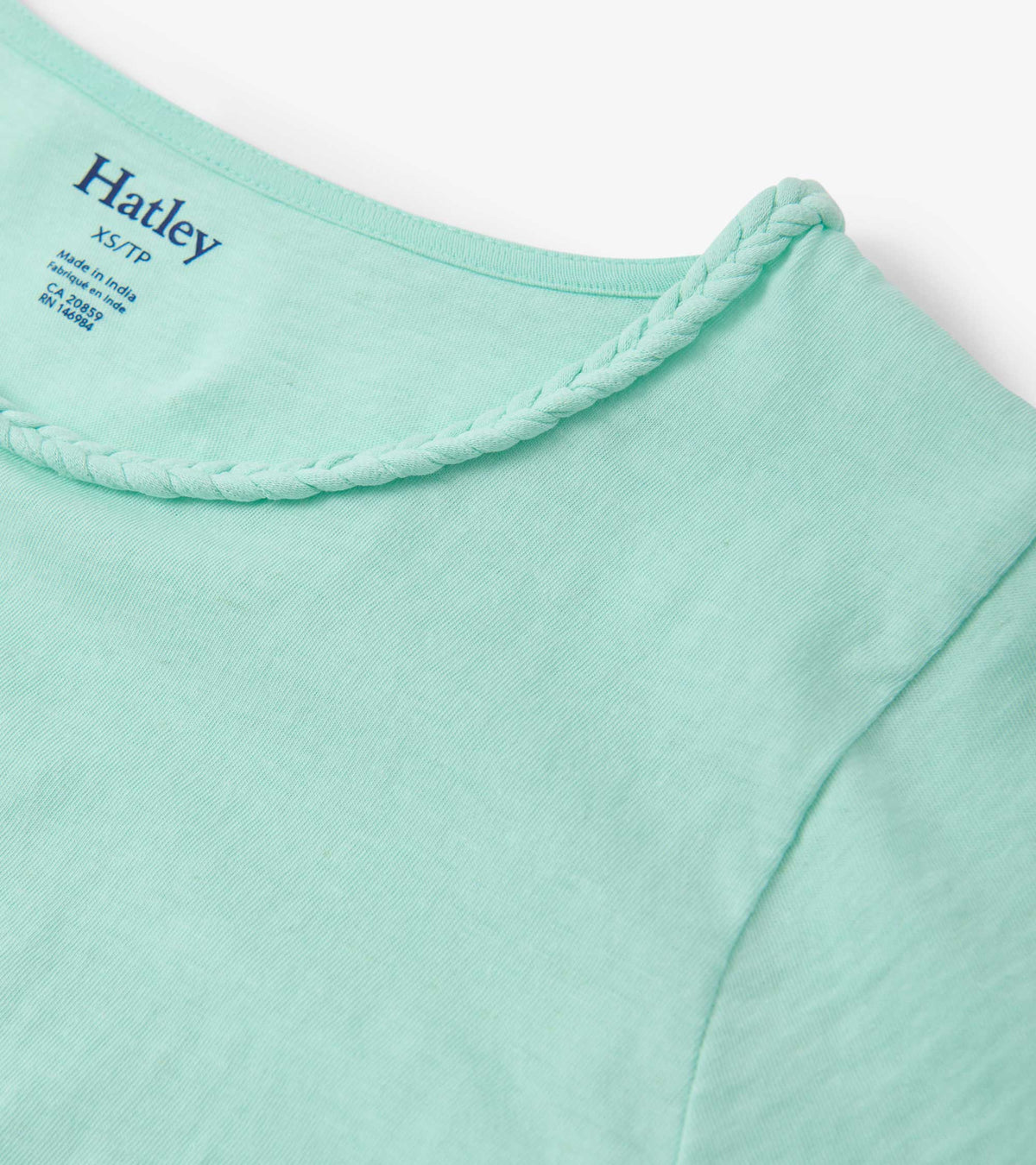 Braided Neck Tee - Aruba Blue - Hatley Women