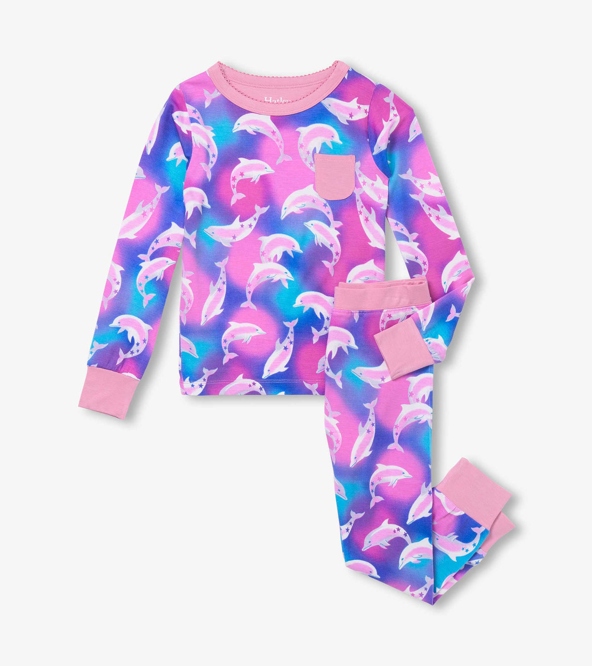 Girls Airbrush Dolphins Bamboo Pajama Set - Hatley Girls