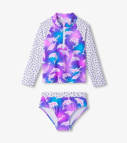 Girls Airbrush Dolphins Rashguard Set - Hatley Girls