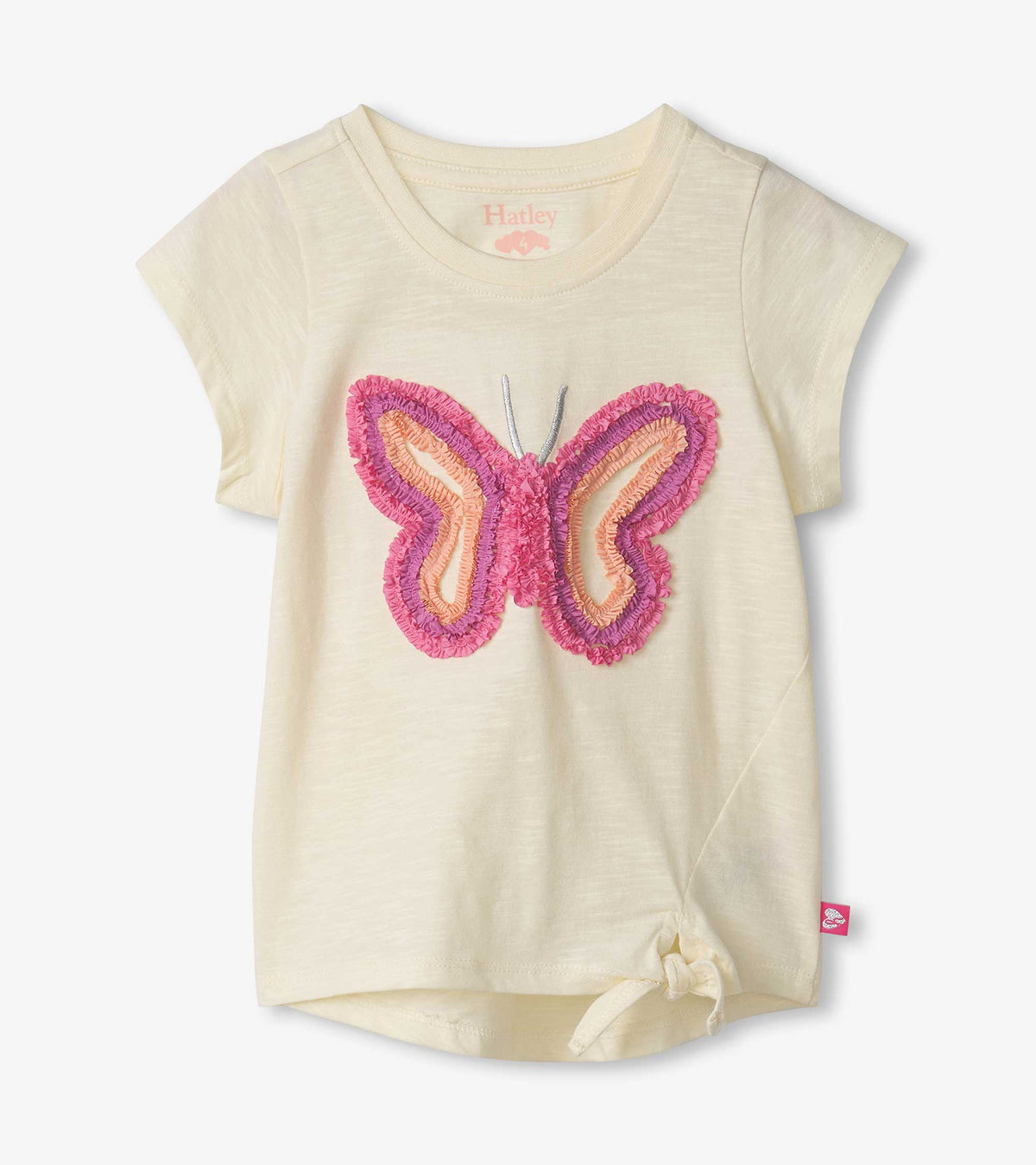 Girls Glowing Butterfly Tie Front T-Shirt - Hatley Girls